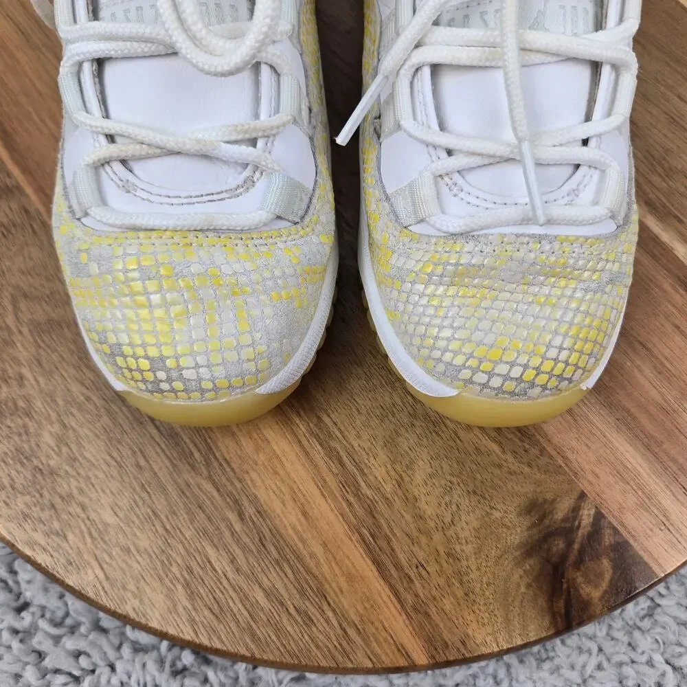Jordan 11 Retro Low PS PreSchool Kids 1y Yellow Snakeskin Daily Casual Sneaker